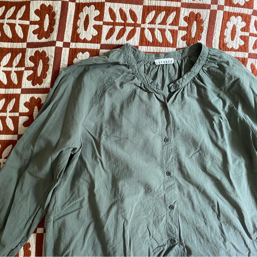 Lacausa Green Cotton Blouse